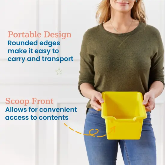 Scoop Front Storage Bins, Multipurpose Organization, 30-Pack Yellow {4}