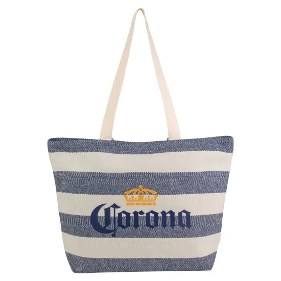 Northlight 20" Corona Striped Beach Bag White {1}
