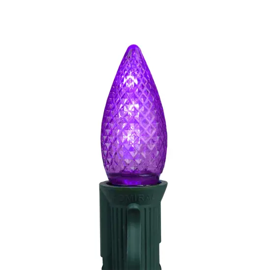 Sienna Pack of 4 Faceted Transparent Purple LED C7 Christmas Replacement Bulbs {3}