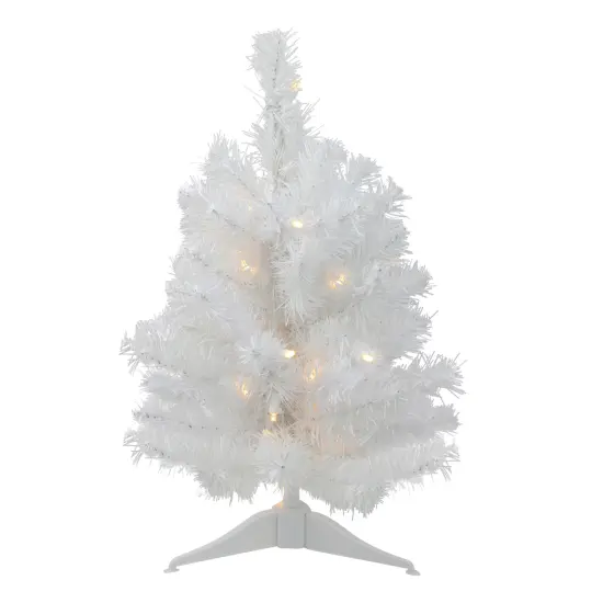 Northlight Pre-Lit Medium Snow White Pine Artificial Christmas Tree - 18" - Clear LED Lights {1}