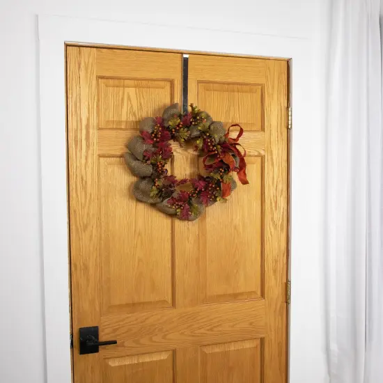 Northlight Rustic Burlap Fall Harvest Wreath with Acorns and Berries, 18-Inch Red {4}