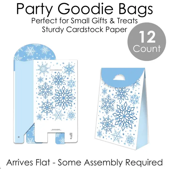 Big Dot of Happiness Blue Snowflakes - Winter Holiday Gift Favor Bags - Party Goodie Boxes - Set of 12 {7}