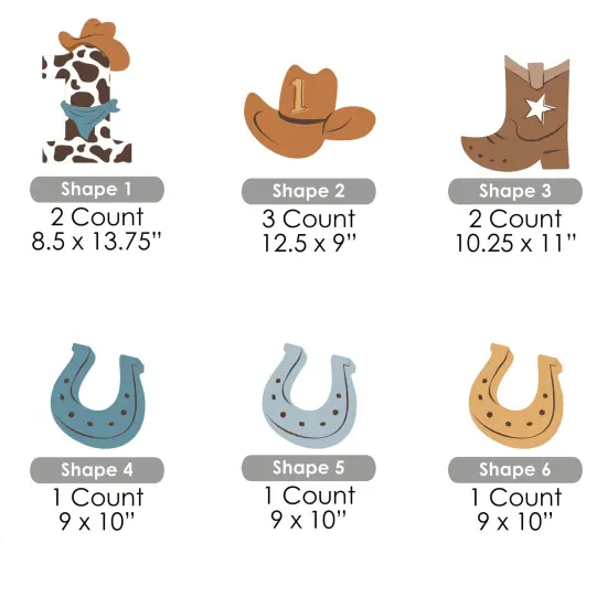 Big Dot of Happiness My First Rodeo - Outdoor Little Cowboy 1st Birthday Party Yard Decorations - 10 Piece {7}