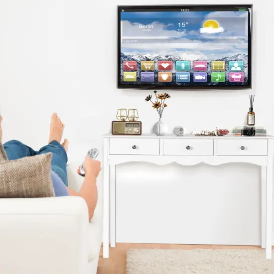 Hall table Side Table w/ 3 Drawers White {2}