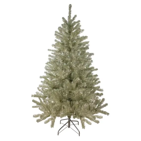Northlight 6' Unlit Medium Platinum Tinsel Artificial Christmas Tree Silver {3}