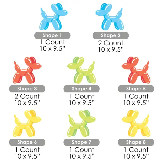 Big Dot of Happiness Balloon Animals - Lawn Decorations - Outdoor Happy Birthday Party Yard Decorations - 10 Piece {7}
