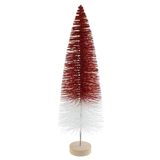 Northlight Glittered Sisal Christmas Tree - 15.5" - Red and White {1}