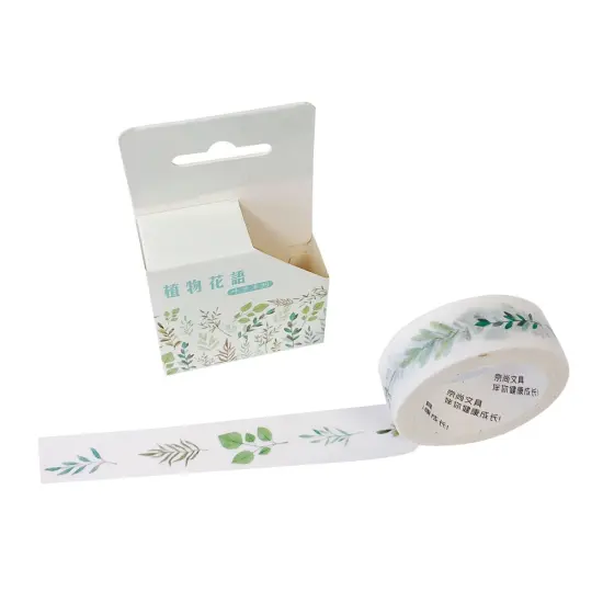 Wrapables Flowers and Greens Washi Masking Tape, 15mm x 7m Green Sprig {2}