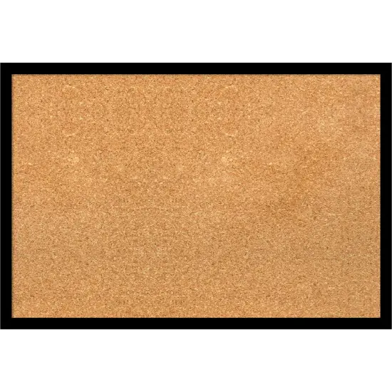 Black Gallery Deep Wood Framed Corkboard, Natural Cork {1}