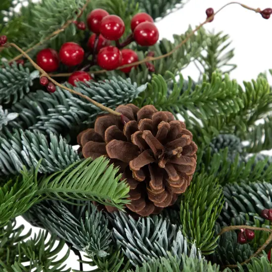 Northlight 30'' Red Berries and Pine Cones Christmas Wreath, Unlit Green {7}