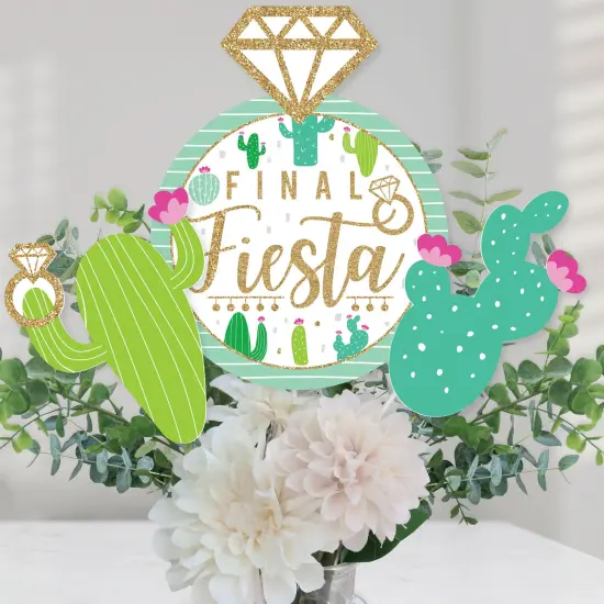 Big Dot of Happiness Final Fiesta - Last Fiesta Bachelorette Party Centerpiece Sticks - Table Toppers - Set of 15 {1}