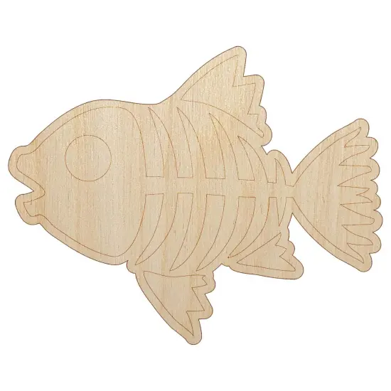 Fish Skeleton Bones Unfinished Wood Shape Piece Cutout for DIY Craft Projects {7}