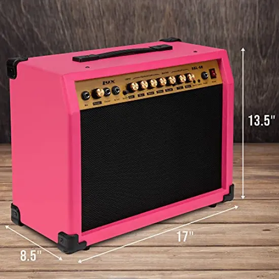 LyxPro Electric Guitar Amp, 40 Watt Portable Amplifier Pink {3}
