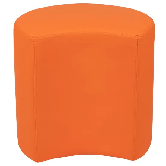 Emma and Oliver 18"H Soft Seating Flexible Moon Backless Chair for Classrooms and Common Spaces Orange {6}