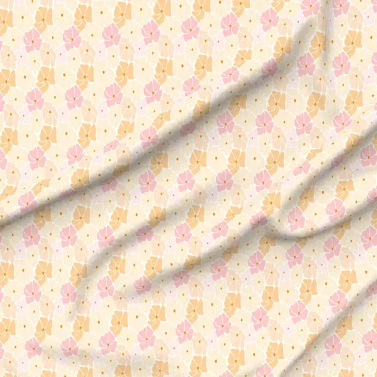 Various Fabrics by the Yard or Fat Quarter Retro Floral Pink Yellow Orange Pastel Flowers Custom Printed Fabric by Spoonflower {6}