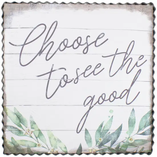 Northlight Metal Framed "Choose to See the Good" Decorative Canvas Wall Art 12" White {1}