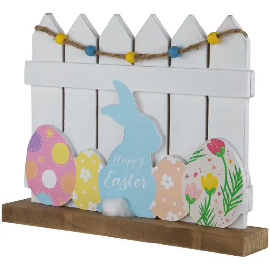 Northlight Happy Easter Bunny with Picket Fence Decoration - 11.75" Multi {7}