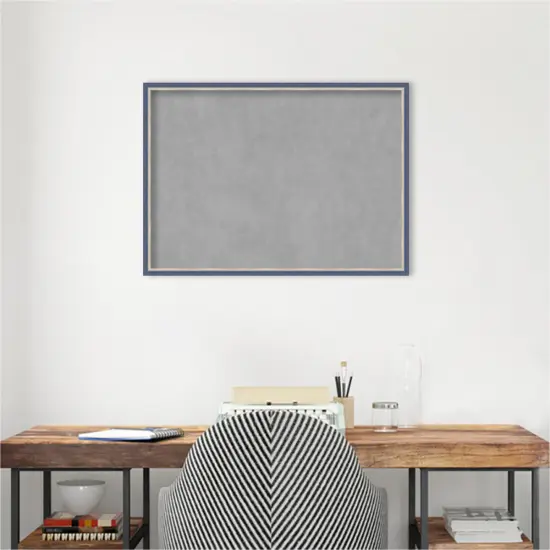 Theo Narrow Wood Framed Magnetic Board Theo Blue {6}