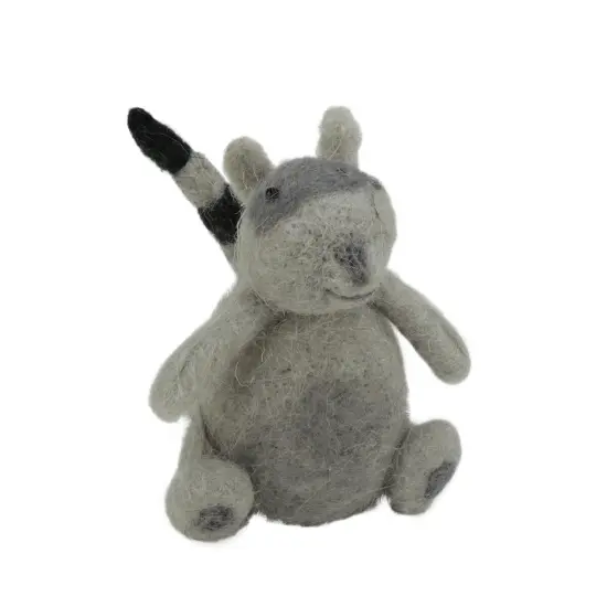 Gallerie II 4.5" Gray and Black Wool Raccoon Christmas Ornament {1}