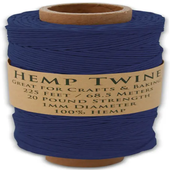 Hemptopia, Hemp Twine Spool, 225ft, All Natural, Multiple Colors Navy {2}