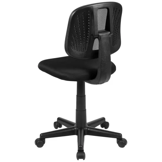 Emma and Oliver Mid-Back Mesh Swivel Task Office Chair with Pivot Back Black {4}