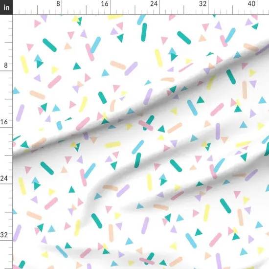 Various Fabrics by the Yard or Fat Quarter Sprinkles Pink White 80S Colorful Party Blue Geometric Kids Custom Printed Fabric by Spoonflower {1}