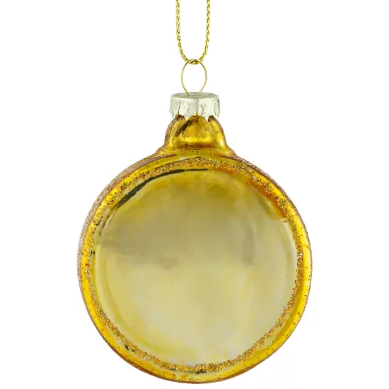 Northlight 2.5" Glittered Gold Compass Glass Christmas Ornament {6}