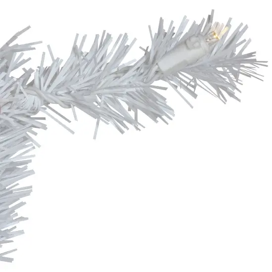 Northlight Pre-Lit Battery Operated White Pine Artificial Christmas Garland - 9' x 10" - LED Clear Lights {3}