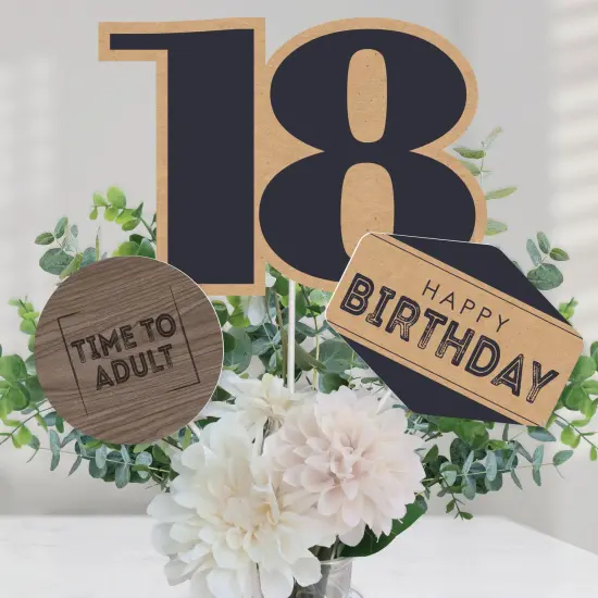 Big Dot of Happiness 18th Milestone Birthday - Birthday Party Centerpiece Sticks - Table Toppers - Set of 15 {1}