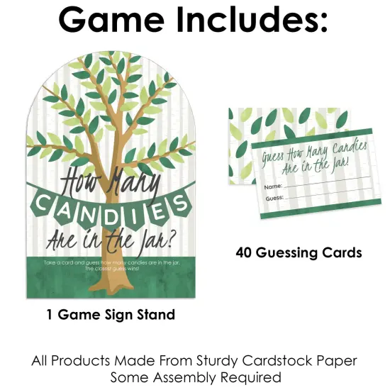 Big Dot of Happiness Family Tree Reunion - How Many Candies Family Gathering Party Game - 1 Stand and 40 Cards - Candy Guessing Game {5}