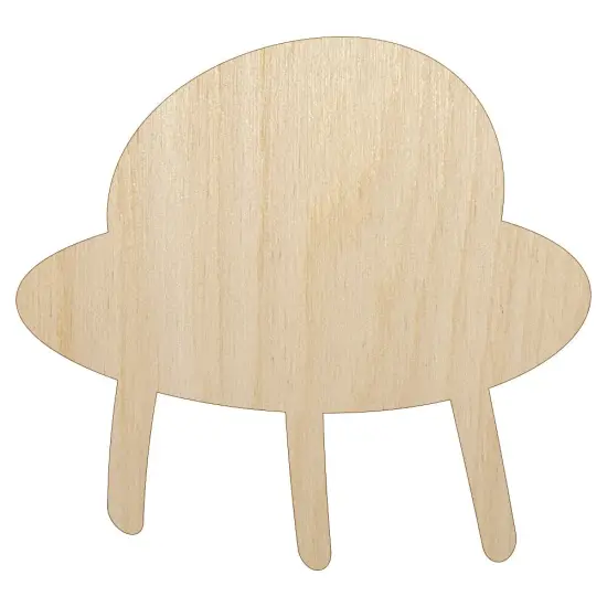 Space Ship UFO Solid Unfinished Wood Shape Piece Cutout for DIY Craft Projects {1}