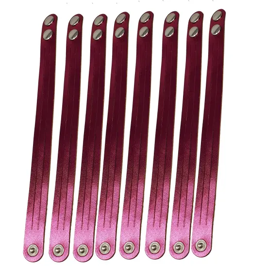 8 Pack Mystery Braid Leather Bracelet, Metallic Leather DIY Tricky Braid Bracelets Hot Pink {1}