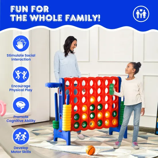 2.5Ft 4-to-Score Giant Game Set Perfect for Indoor-Outdoor Use Blue {4}