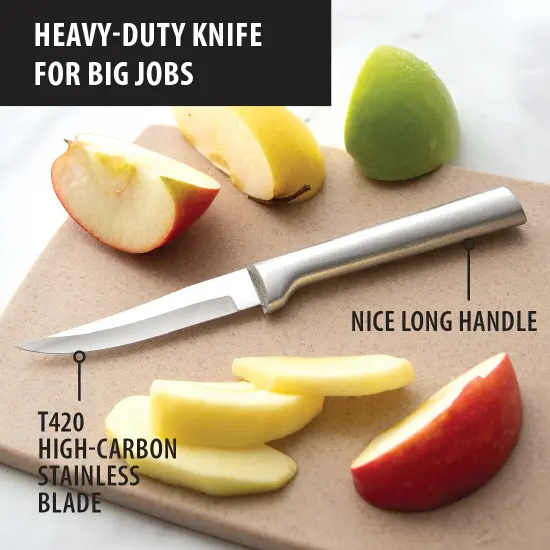 Rada Stainless Steel Paring Knife with Aluminum Handle, Hand-Sharpened Classic Spear Tip Parer Knives, 3.25" Blade {3}
