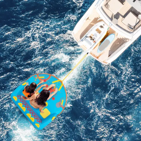 Costway Towable Tube for Boating 3 Riders with Front & Back Tow Points for Towing Rider {5}