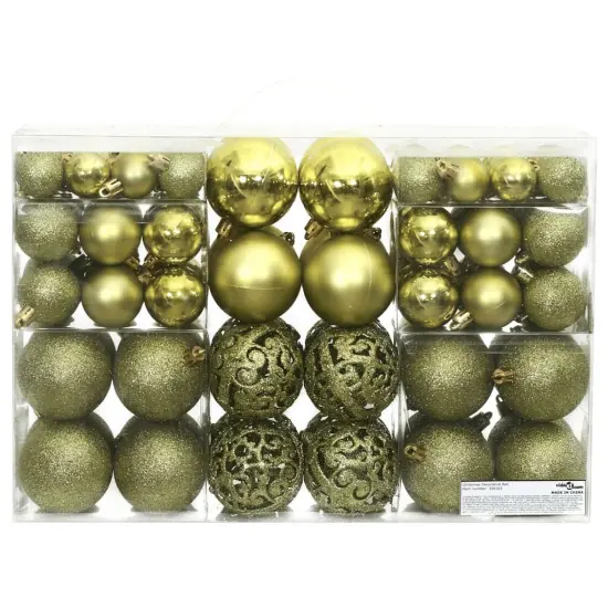 Christmas Baubles 100 pcs1.2" / 1.6" / 2.4" Light Green {3}