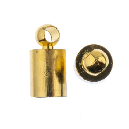 John Bead Cord End Cap 4.5x9mm 12/Pkg-Gold {2}
