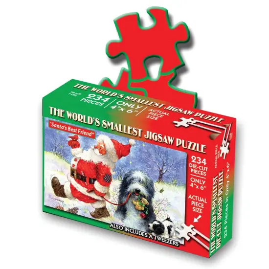 TDC Games World's Smallest Holiday Puzzles - Santa's Best Friend, 6 in. {1}