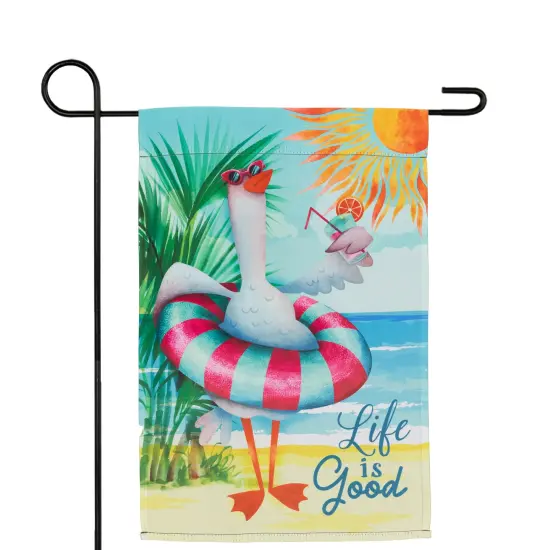Northlight Beach Duck "Life Is Good" Outdoor Garden Flag 18" x 12.5" Blue {3}