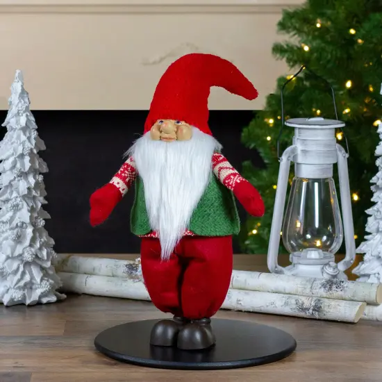 Northlight Smiling Santa Christmas Gnome Figure - 23" - Red and Green {3}