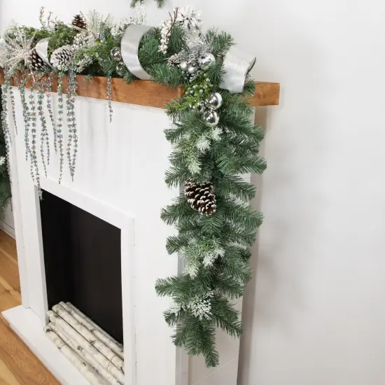 Northlight 9' x 12" Colorado Blue Spruce Artificial Christmas Garland, Unlit Green {6}