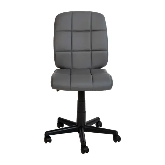 Emma and Oliver Mid-Back Quilted Vinyl Swivel Task Office Chair Gray {3}
