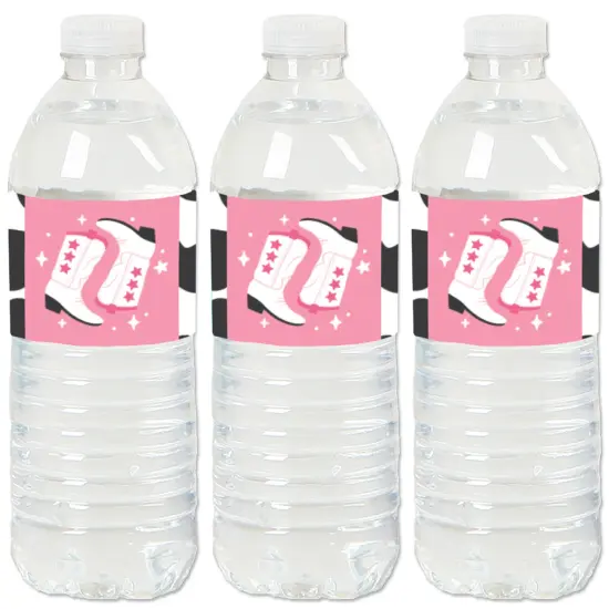 Big Dot of Happiness Rodeo Cowgirl - Pink Western Party Water Bottle Sticker Labels - Set of 20 {1}