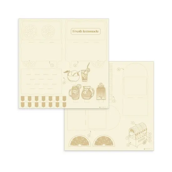 Fresh Lemonade Light Chipboard 3D Base 12"X12"-Lemonade Cart {5}