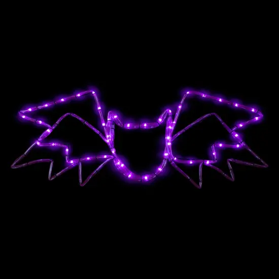 Northlight LED Lighted Bat 4-Function Halloween Window Decoration - 23.5" - Purple Lights {1}