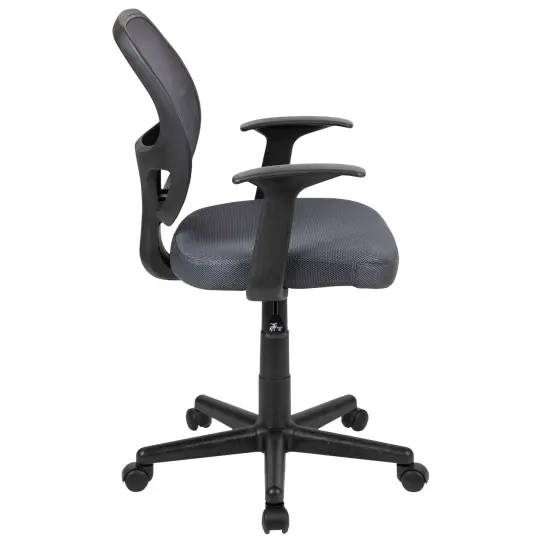Emma and Oliver Mid-Back Mesh Swivel Ergonomic Task Office Chair - Arms Gray {5}
