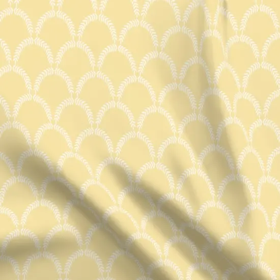 Various Fabrics by the Yard or Fat Quarter Pale Yellow Scallop Traditional Leafy Pastel Scales Grandmillenial Custom Printed Fabric by Spoonflower {5}