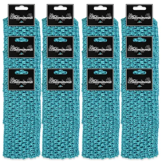 Pack of 12 2 3/4" Crochet Headband Light Blue {1}