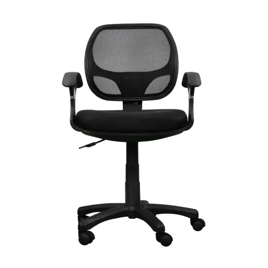 Techni Office Solutions 33.5" Black and Gray Contemporary Midback Mesh Task Office Chair {3}