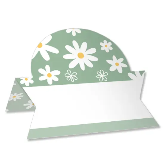 Big Dot of Happiness Sage Green Daisy Flowers - Floral Party Tent Buffet Card - Table Setting Name Place Cards - Set of 24 {1}